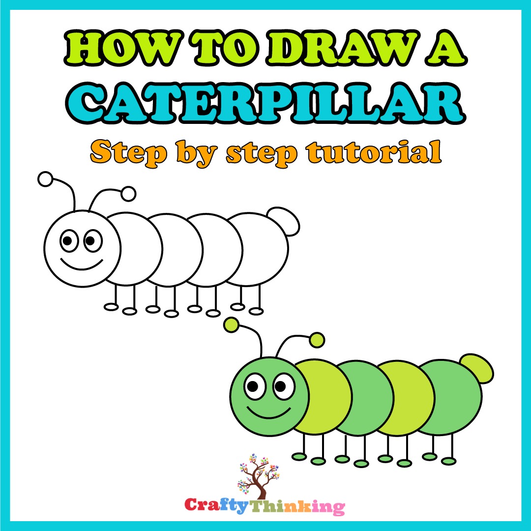 How to Draw a Caterpillar (Step by Step) CraftyThinking