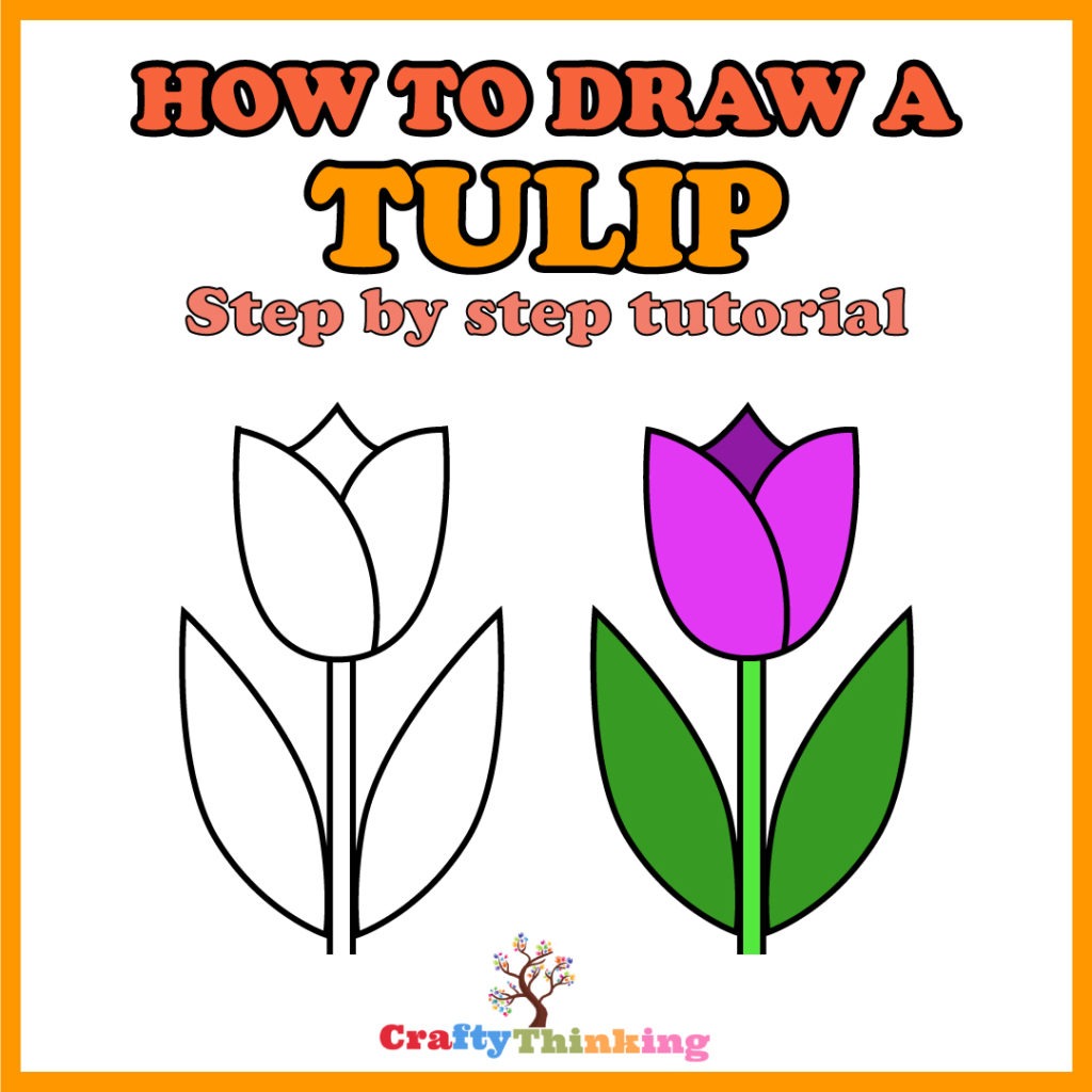 How To Draw A Tulip (Step by Step) - CraftyThinking