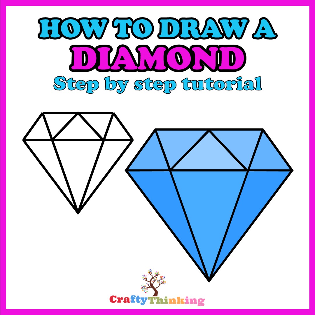 How To Draw a Diamond (Step by Step) CraftyThinking