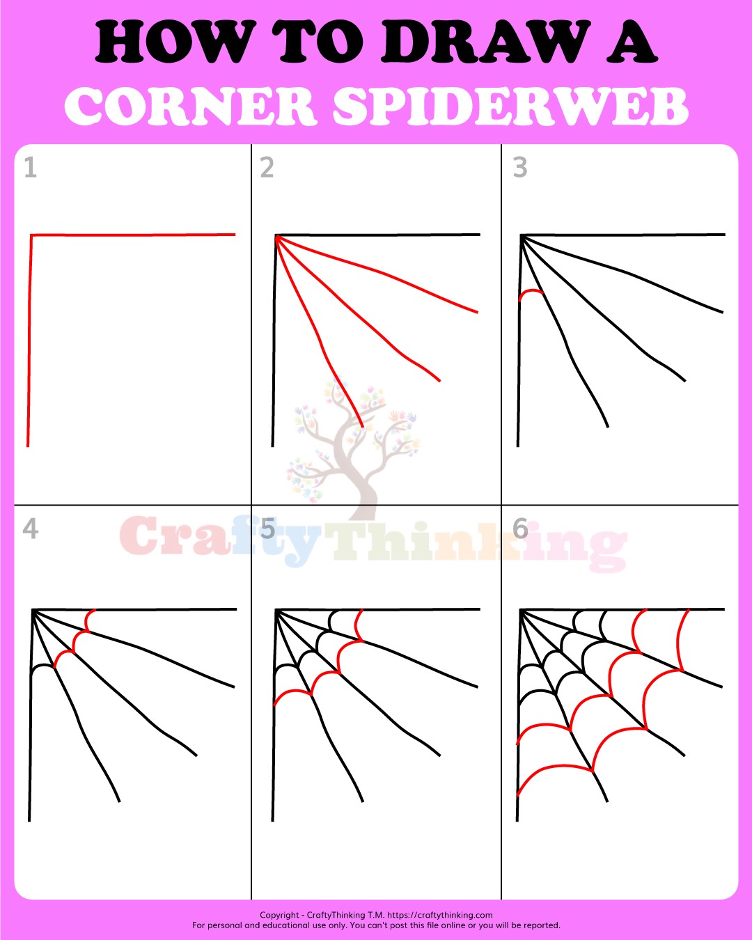 How To Draw A Spiderweb (Step by Step) CraftyThinking