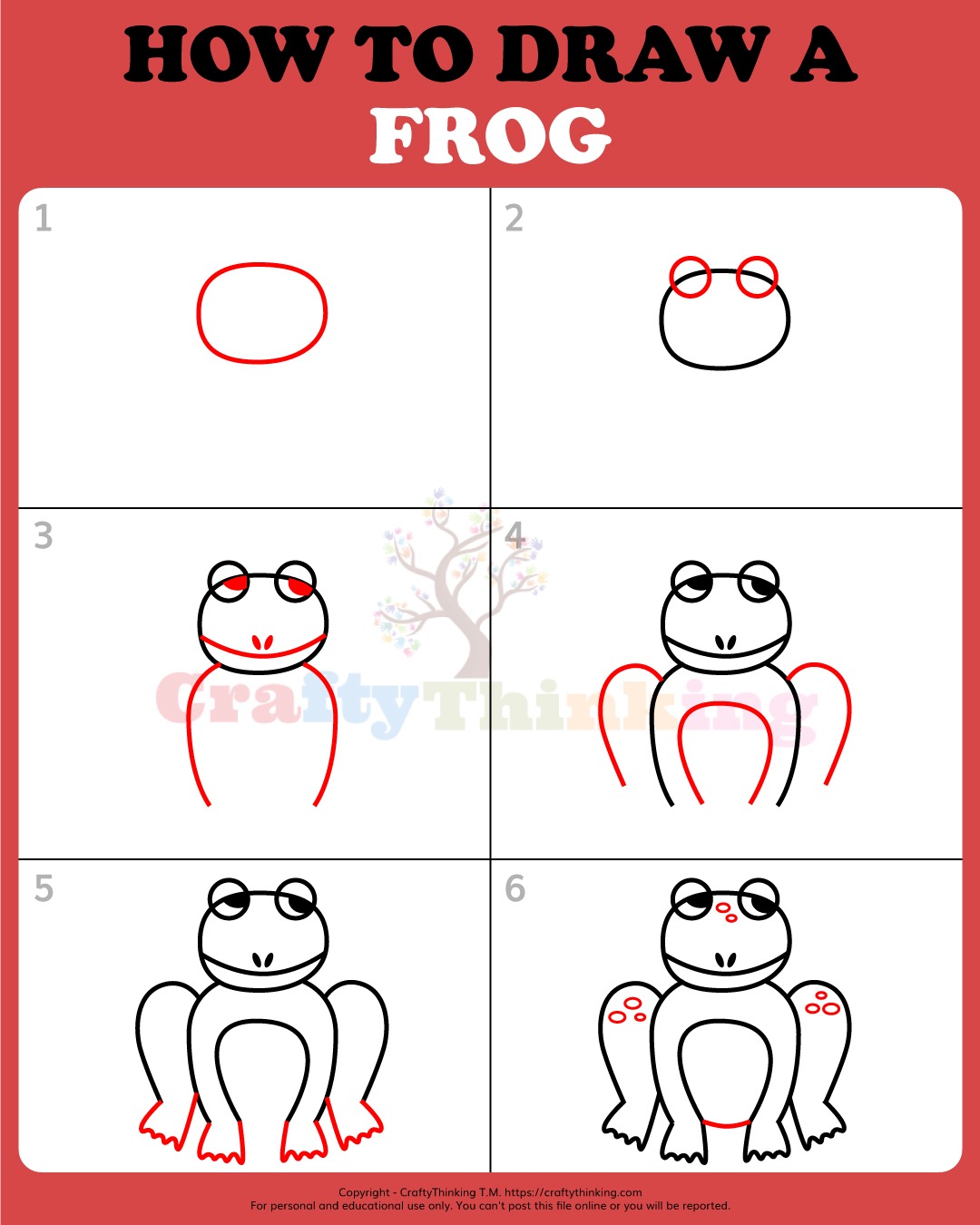 How To Draw A Frog (Step by Step) - CraftyThinking