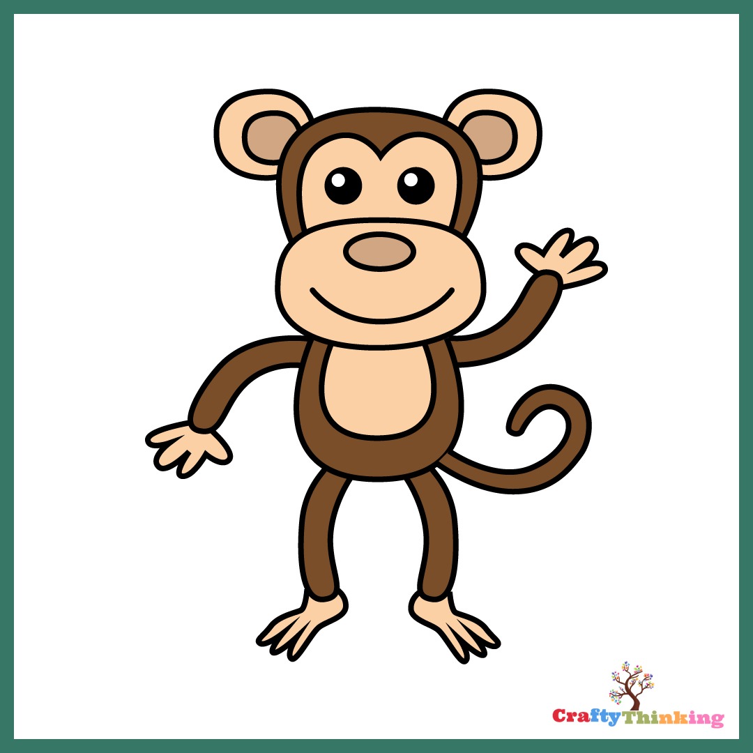 How To Draw A Monkey (Step by Step) - CraftyThinking