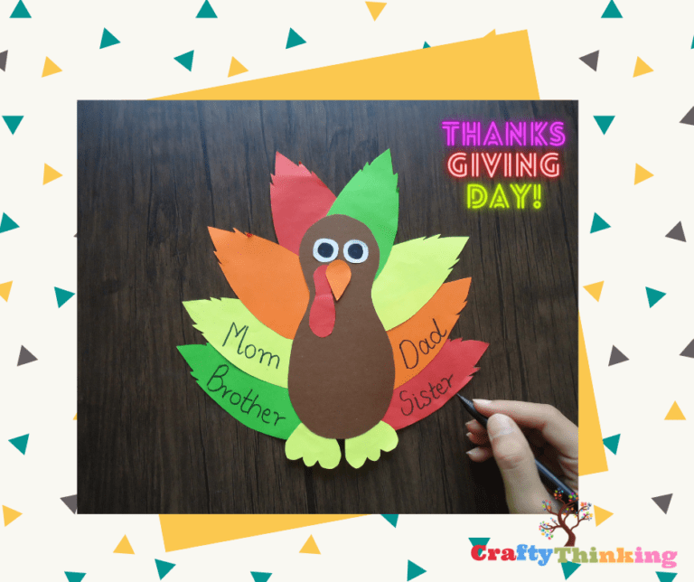 Easy & Cute Paper Turkey (Thanksgiving Crafts for Kids)