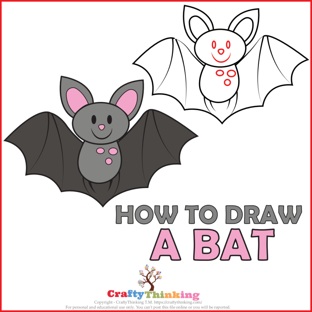 how to draw a bat easy