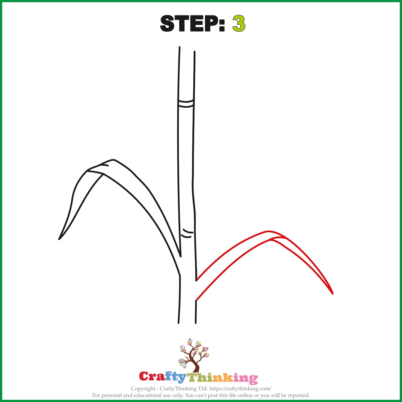How to Draw a Corn Stalk Drawings Step by Step with Free Corn Printable