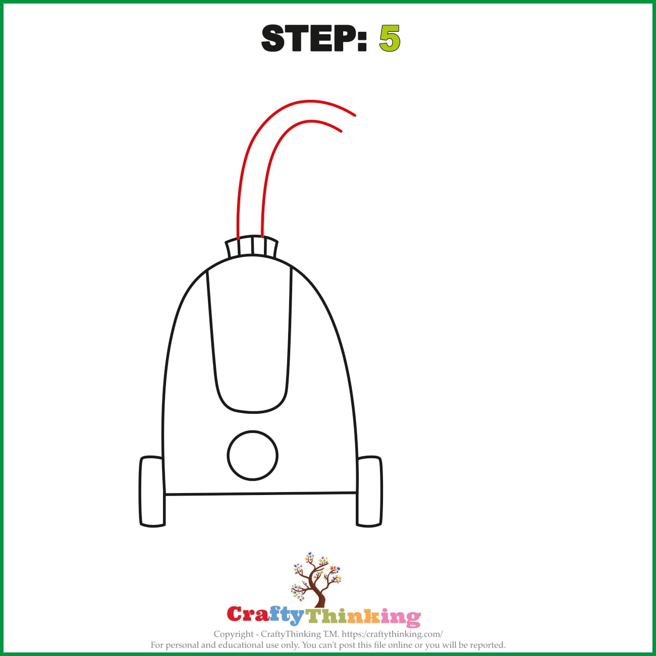 Draw a Vacuum Step by Step with Free Vacuum Template CraftyThinking