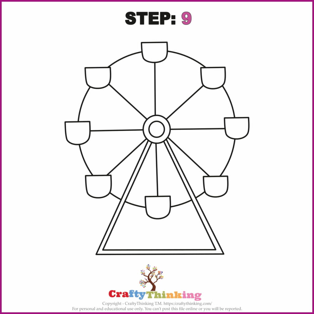 Ferris Wheel Drawing  How To Draw A Ferris Wheel Step By Step
