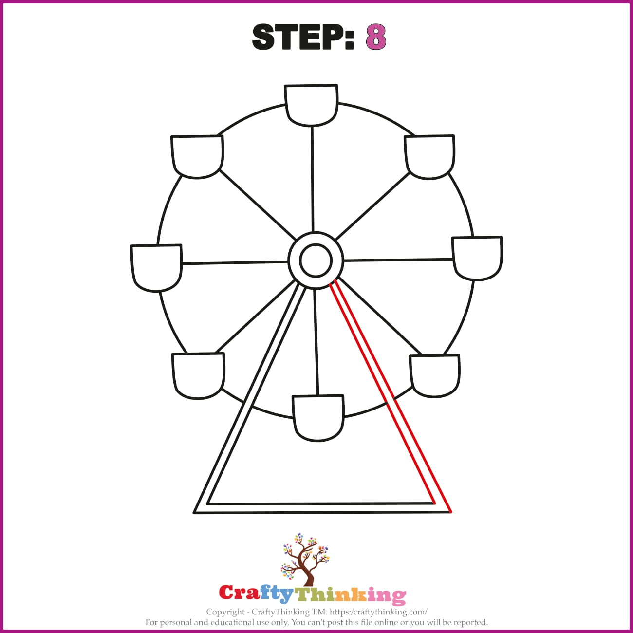 How to Draw a Ferris Wheel Step by Step with Free Ferris Wheel Template