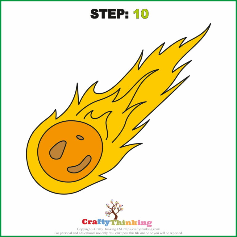 How to Draw a Meteor Step by Step with Free Meteor Printable