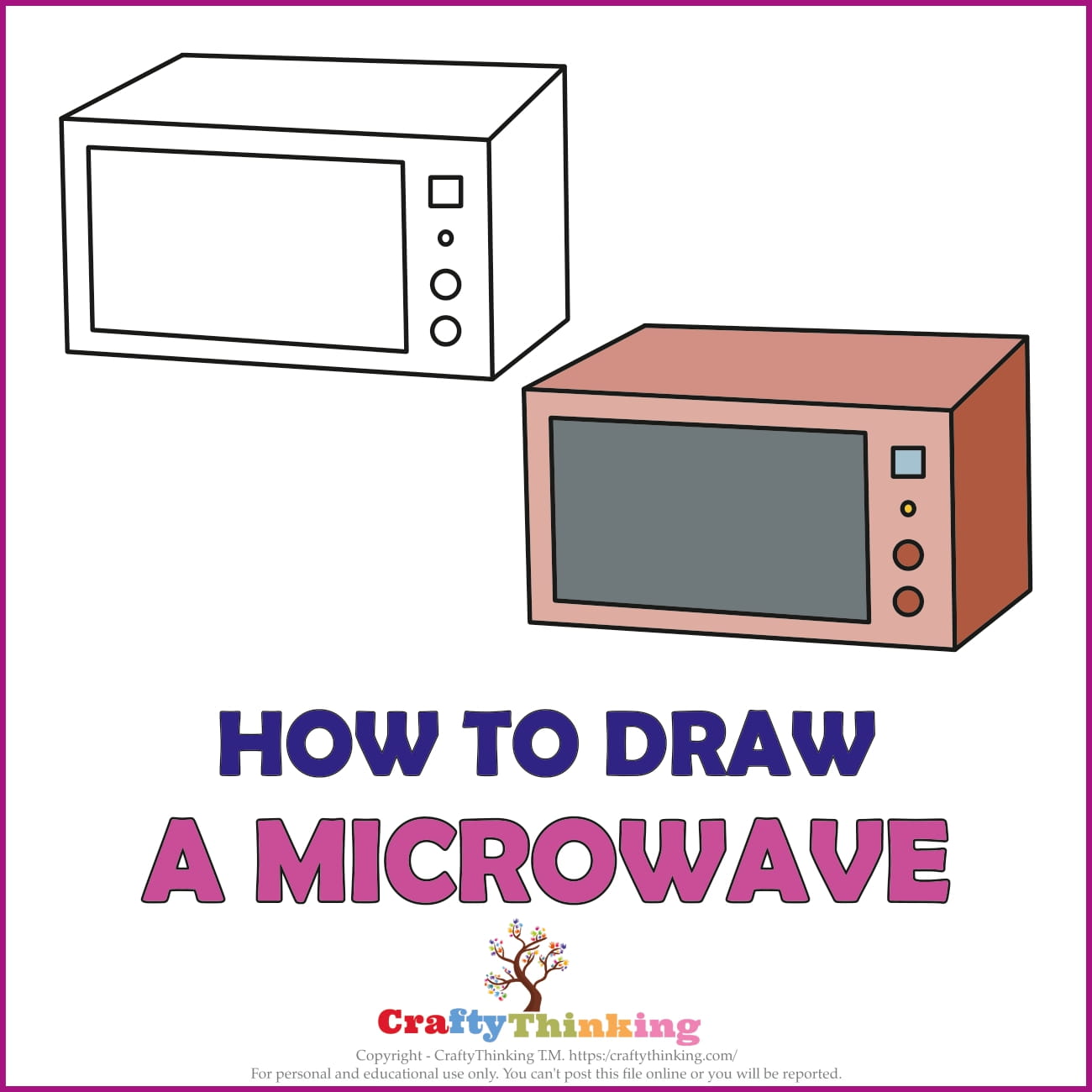 How to Draw a Microwave CraftyThinking