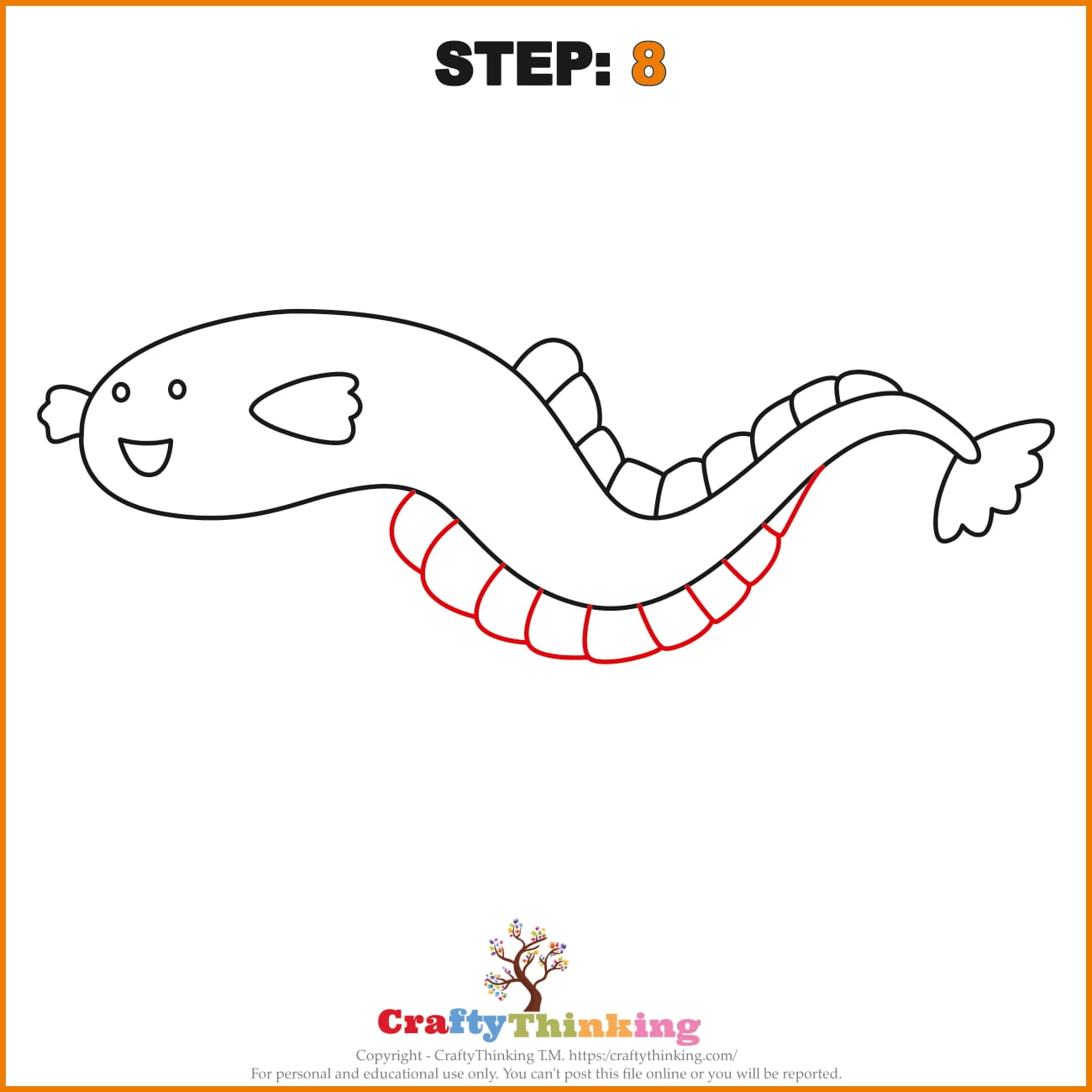 How to Draw an Eel with Free Eel Printable CraftyThinking