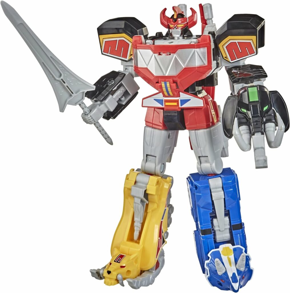 Power Rangers Mighty Morphin Megazord Megapack Includes 5 MMPR Dinozord Action Figure Toys for Boys and Girls Ages 4 and Up Inspired by 90s TV Show (Amazon Exclusive)
