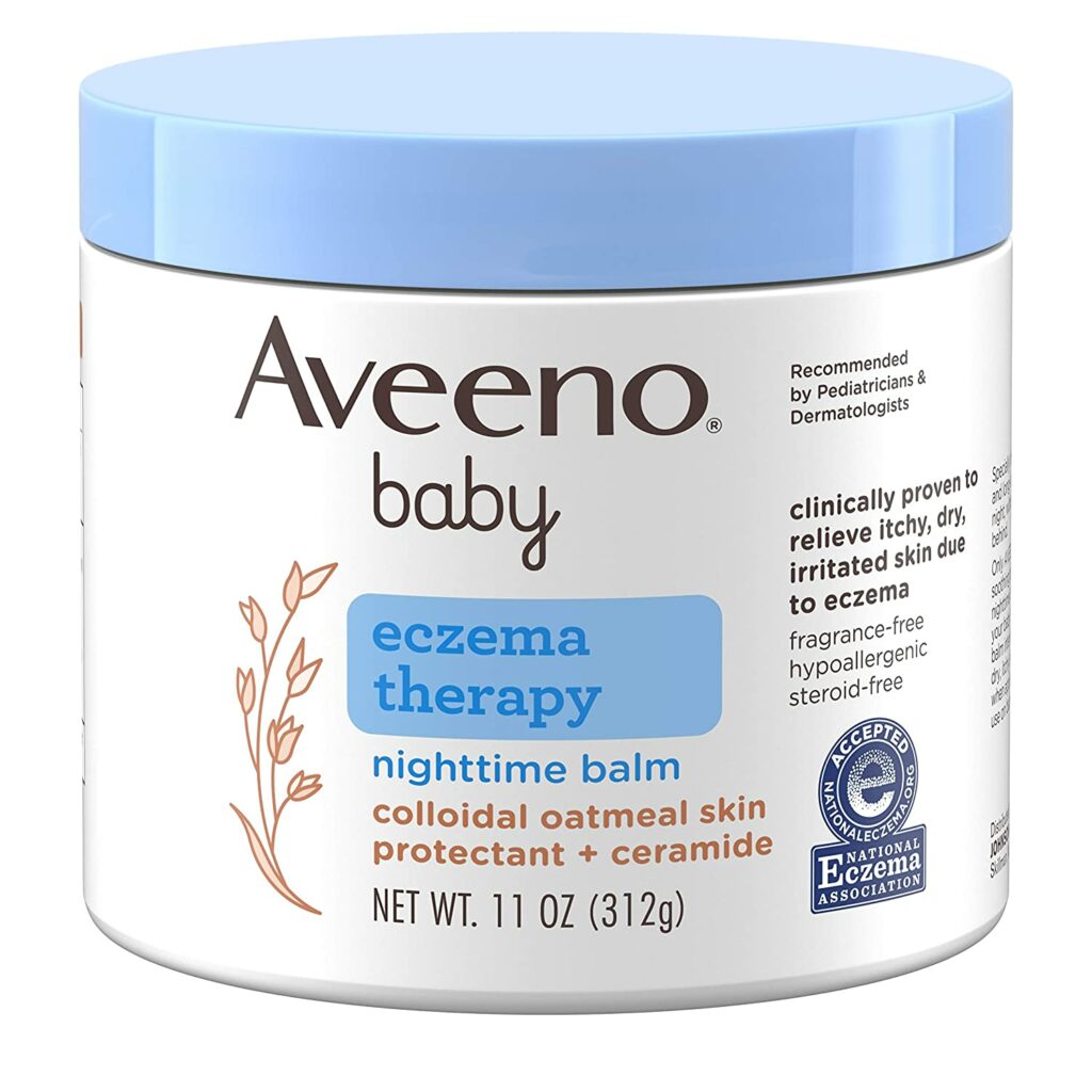 Aveeno Baby Eczema Therapy Nighttime Moisturizing Body Balm, Colloidal Oatmeal & Ceramide, Soothes & Relieves Dry, Itchy Skin from Eczema,...