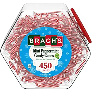 Brach's Mini Peppermint Candy Canes 450 Count Jar, 68 ounces