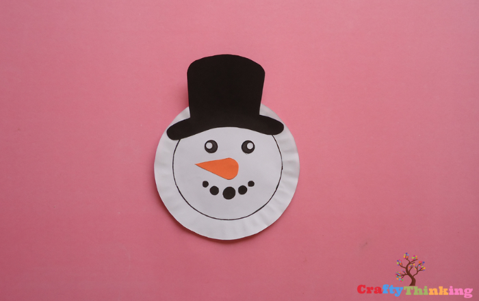 paper plate snow man