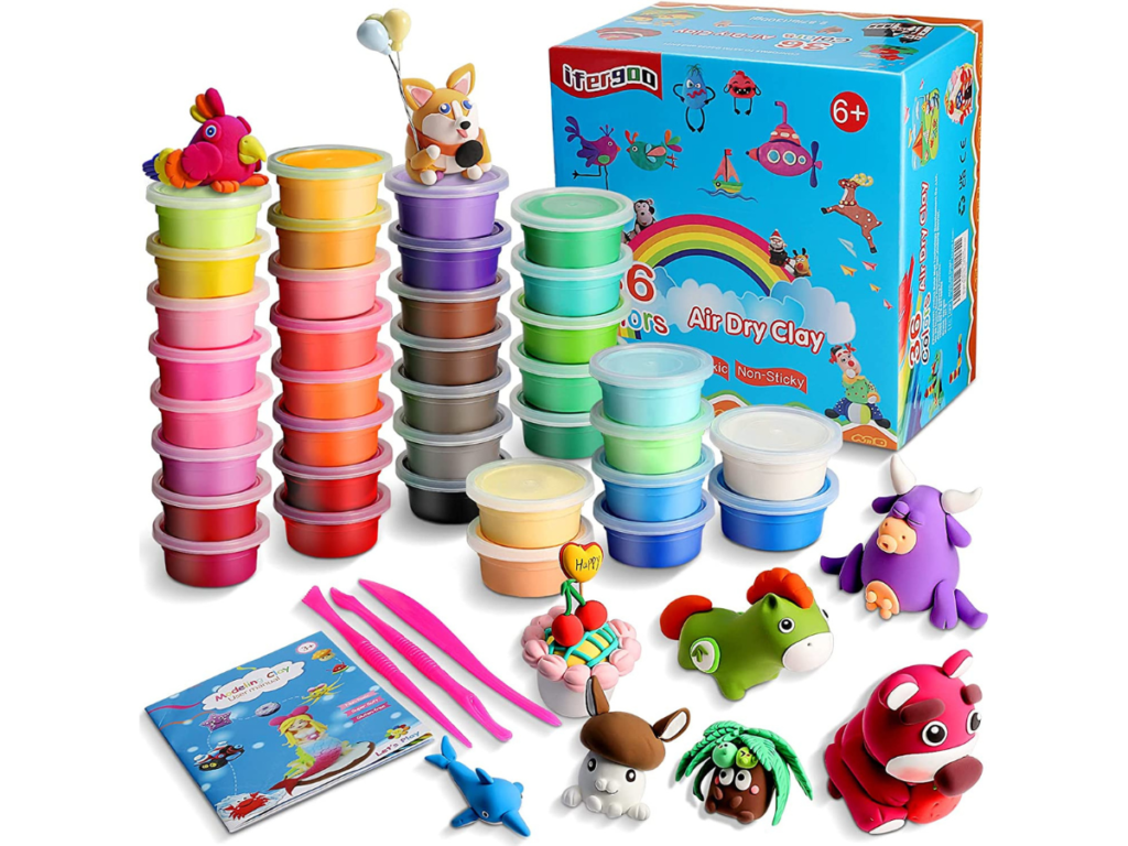 Modeling Clay Kit - 36 Colors Magic Air Dry Ultra Light Clay, Safe & Non-Toxic, Great Toy Gift for Boys and Girls