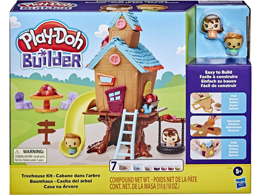 Play-Doh Builder Treehouse Toy Building Kit for Kids 5 Years and Up with 7 Non-Toxic Colors - Easy to Build DIY Craft Set (Amazon Exclusive)