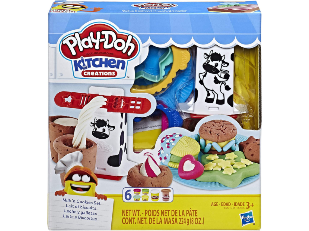 Play-Doh Kitchen Creations Milk and Cookies Set with 6 Non-Toxic Colors Including Play-Doh Confetti
