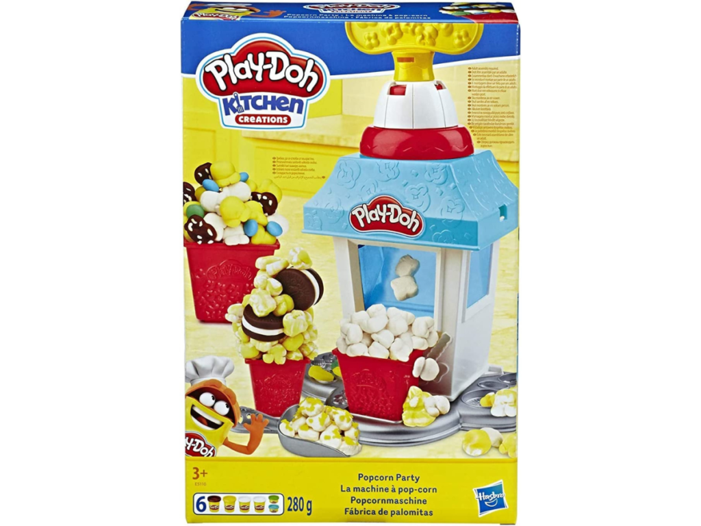 Play-Doh Kitchen Creations Popcorn Party Play Food Set with Six Non-Toxic Pots Yellow