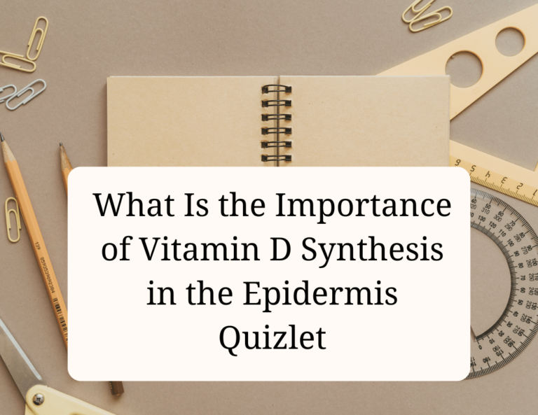 what is the importance of vitamin d synthesis in the epidermis quizlet