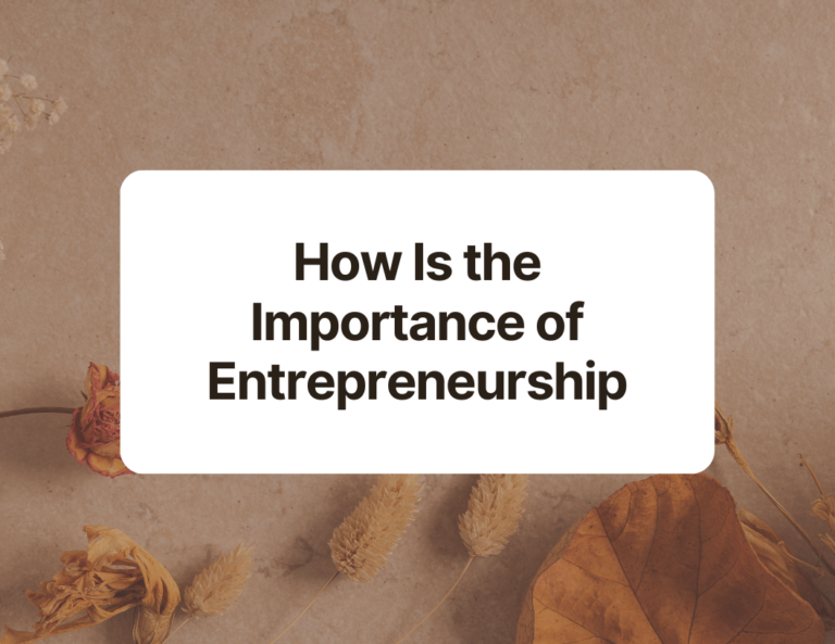 how is the importance of entrepreneurship